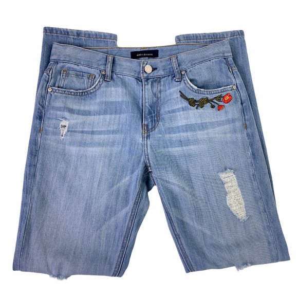 ei8ht dreams Slim Boyfriend Floral Jeans 25 EUC - Picture 4 of 12